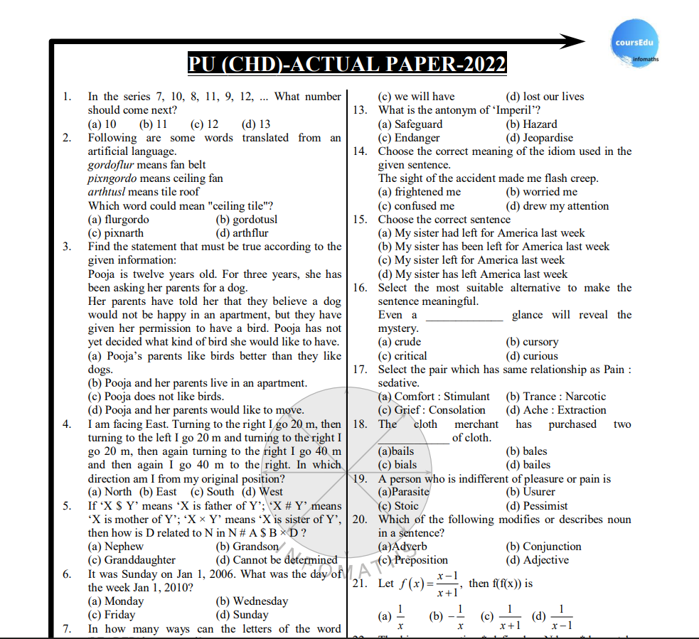 2022 Question Paper
