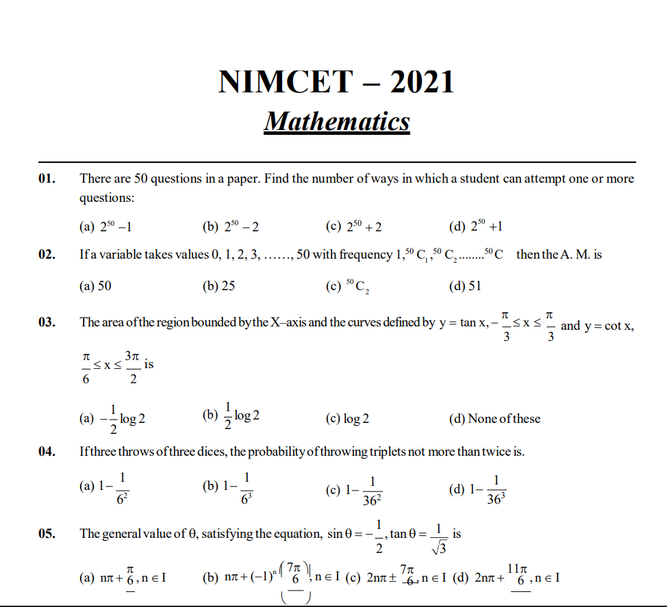 2021 Question Paper