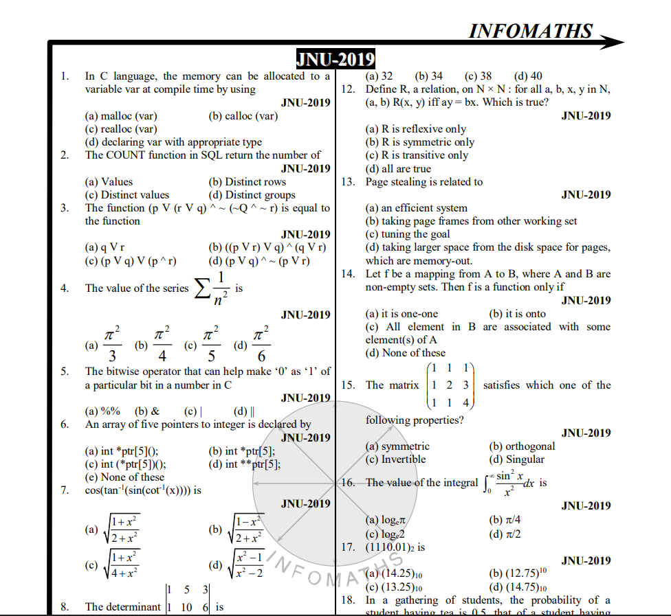 2019 Question Paper