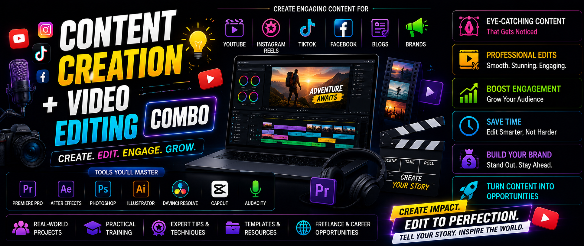 Content Creation + Video Editing Combo